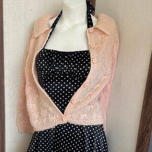 Rockabilly Handmade Vintage Pink Wool Sweater
